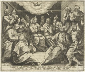 Uitstorting van de Heilige Geest door Jan Collaert (II)