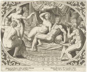 Venus en Mars betrapt op overspel door Jan Collaert (II)
