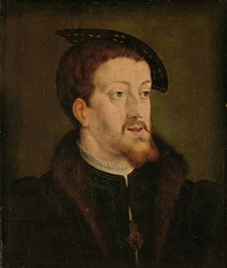 Portret van Karel V, ca.1530 (olieverf op paneel)