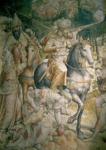 Campagne van Keizer Karel V tegen de Turken in Tunis in 1535: de nederlaag van de Turken bij de slag om Goletta (detail)