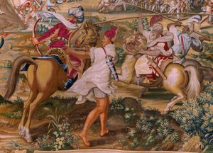 De aanval op La Goleta (Ataque a la Goleta). Vierde wandtapijt in de serie. 1543-1548.