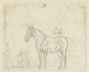 Schets van een paard en koe door Jan Dasveldt