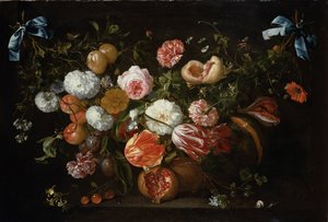 Een krans van bloemen door Jan Davidsz de Heem