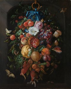 Festoen van fruit en bloemen door Jan Davidsz de Heem
