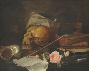 Stilleven met schedel, ca.1650 (olieverf op doek)