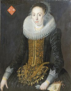 Portret van Eritia Aukje Hoppers, geboren De Blocq, 1622