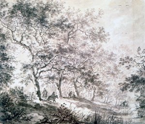 Een groep bomen aan de rand van het water, 1643