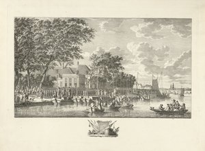 Uittocht van 600 gewapende Amsterdamse burgers naar Utrecht, 17 juli 1787 door Jan Evert Grave