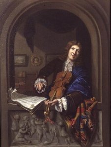 Portret van een Man die Viool Speelt