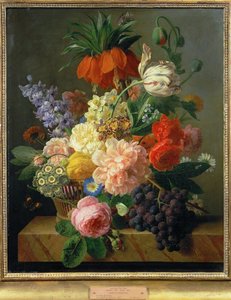 Bloemen en Fruit ... (schilderij op doek) door Jan Frans van Dael