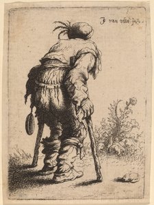 Bedelaar met twee krukken, 1632