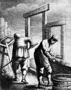 Metselaars, uit een serie die beroepen en ambachten afbeeldt, c.1635