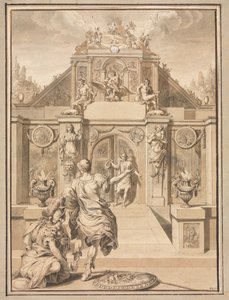 Perseus en Minerva voor een Tempel
