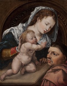 Maria met Jezus en de Schenker van het Schilderij door Jan Gossaert