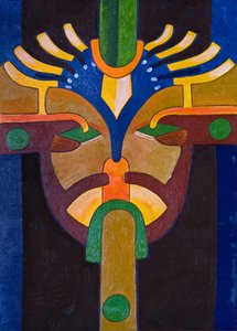 Zelfportret als een van mijn vroege voorouders in een heiligdom, 2007 door Jan Groneberg