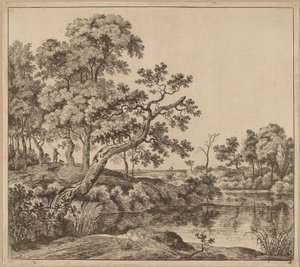 Landschap met een Gebogen Boom door Jan Hackaert