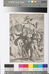 Minerva, geleid door Hercules en Mars door Jan Harmensz Muller