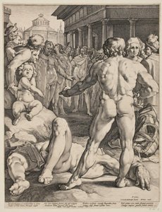 Het gevecht tussen Odysseus en Irus door Jan Harmensz. Muller