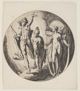 De vierde dag, plaat 5, uit Schepping van de wereld door Jan Harmensz. Muller