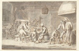 Herbergscène met kaartspelers door Jan Havicksz. Steen