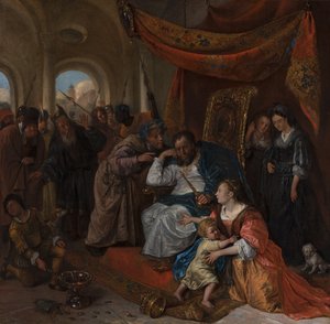 Mozes en de Kroon van de Farao, ca. 1670 door Jan Havicksz. Steen