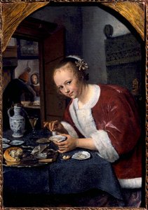 Jong meisje eet oesters