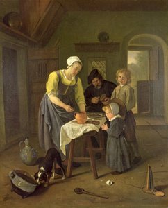 Boerenfamilie aan tafel, c.1665