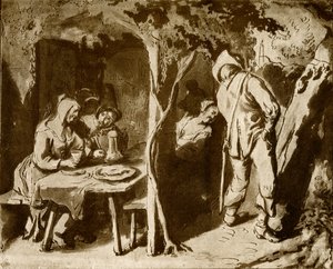 Tuin van de taverne door Jan Havickszoon Steen