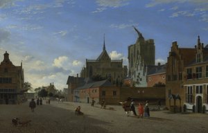 Een uitzicht in Keulen door Jan Heyden van der