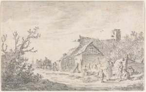 Landschap met een Huisje en Figuren, 1653 door Jan Josephsz van Goyen