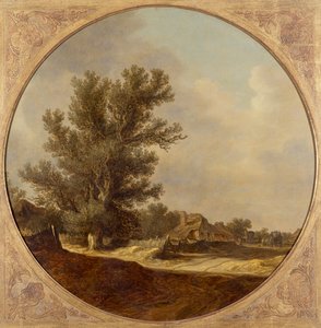 Eik aan een landweg met reizigers