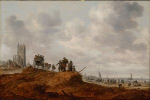 De Oude Kerk in Egmond aan Zee door Jan Josephsz van Goyen