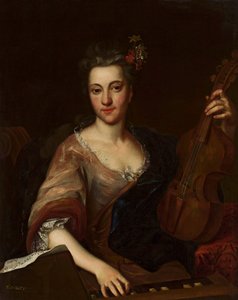 Portret van een vrouw met een viola d