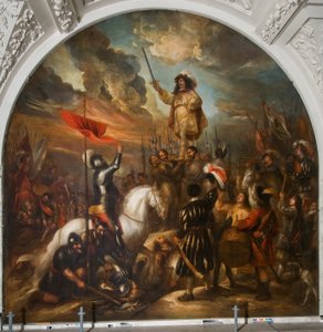 Brinio opgeheven op een schild