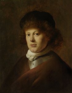 Portret van Rembrandt van Rijn door Jan Lievens
