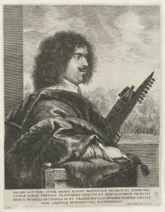 Portret van de componist en luitspeler Jacques Gaultier, 1631-1635 door Jan Lievens