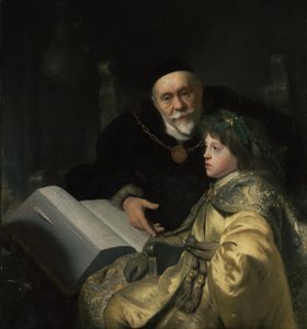 Prins Karel Lodewijk van de Palts met zijn leermeester Wolrad von Plessen in historische kleding door Jan Lievens