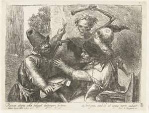 Twistende kaartspelers en de Dood door Jan Lievens