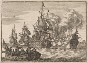 Bij Valencia wordt de Spaanse admiraal Papachino door drie Franse schepen onder admiraal Tourville aangevallen omdat hij niet snel genoeg salueerde, 1688
