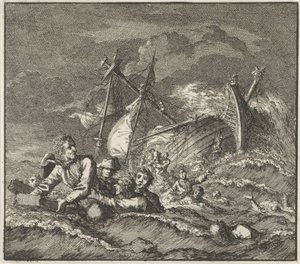 Embleem: schipbreuk door Jan Luyken