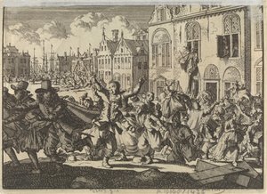 Oproer te Enkhuizen waarbij de huizen van vice-admiraals Kwast en Turk worden vernield, 1635