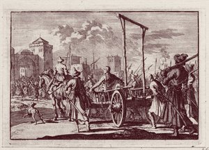 Stenka Razin voor de Executie in Moskou, 1698 door Jan Luyken