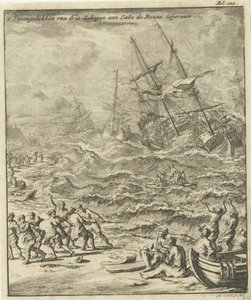 Vergaan van schepen aan de Kaap de Goede Hoop, 1693 door Jan Luyken