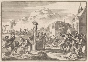 Vervolging van protestanten door Marsaut te Niort, 1682 door Jan Luyken