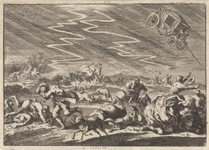 Zwaar onweer te Donsenhausen in Thuringen, 1674 door Jan Luyken