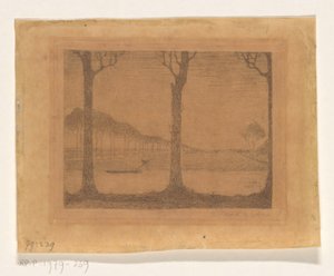 Bomen langs de vaart bij de Woudsterweg door Jan Mankes (signed by artist)