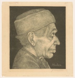 Portret van Douwe met Muts door Jan Mankes (signed by artist)
