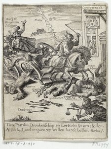 Spotprent op de vermeende Fransgezindheid van Amsterdam, 1690 door Jan Marlois