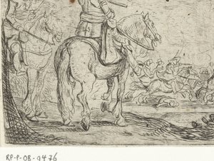 Twee ruiters bij een cavaleriegevecht door Jan Martszen de Jonge