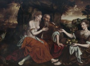 Lot en zijn dochters door Jan Matsys